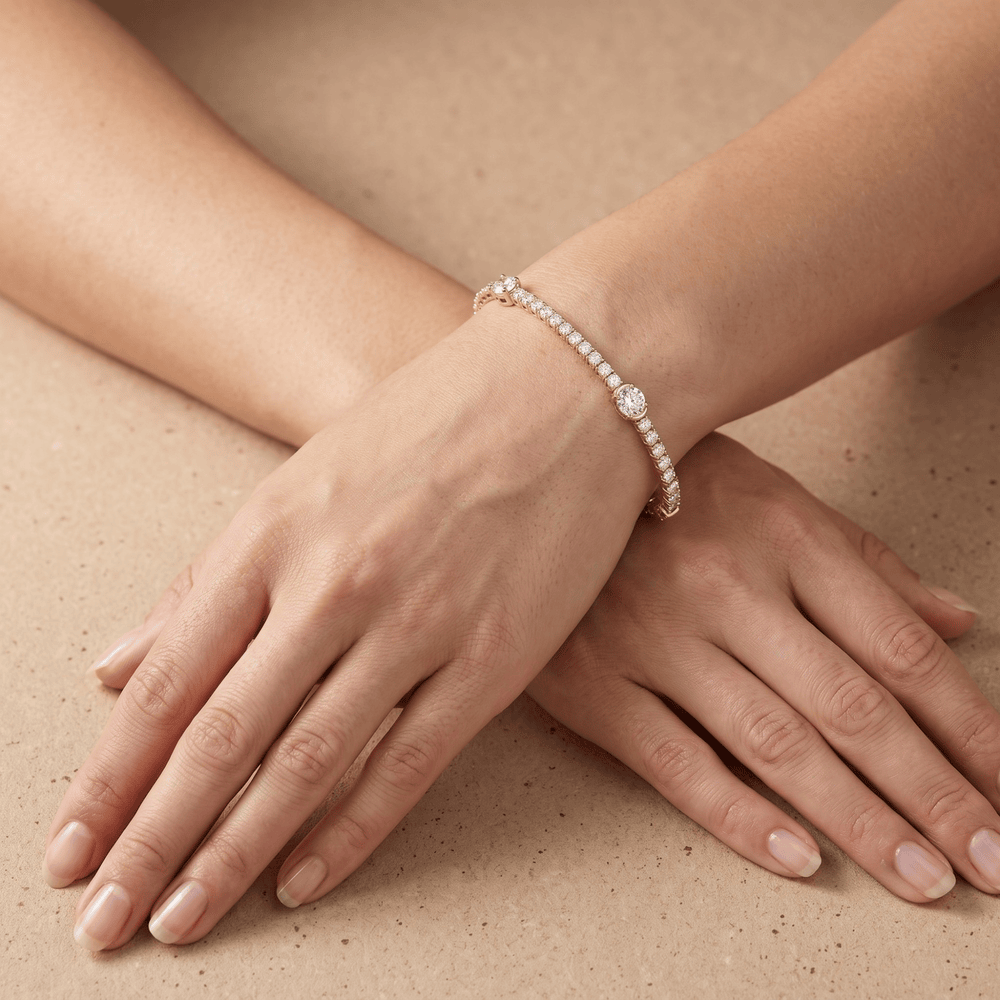 Oval diamond tennis bracelet
Round lab diamond bracelet