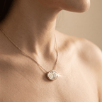 Oval Bezel Cut Solitaire Diamond Pendant Necklace in 14K Gold