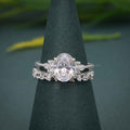 Oval Cut Cluster Moissanite Diamond Wedding Ring With Band - JBR Jeweler