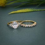 Oval Cut Cluster Moissanite Diamond Wedding Ring With Band - JBR Jeweler