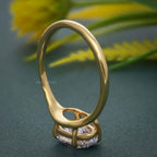 Curved Horizontal Oval Cut Moissanite Engagement Ring - JBR Jeweler