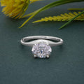 Curved Horizontal Oval Cut Moissanite Engagement Ring - JBR Jeweler