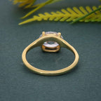 Curved Horizontal Oval Cut Moissanite Engagement Ring - JBR Jeweler