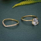 Oval Cut Moissanite Solitaire Engagement Ring Set With Curved Matching Band