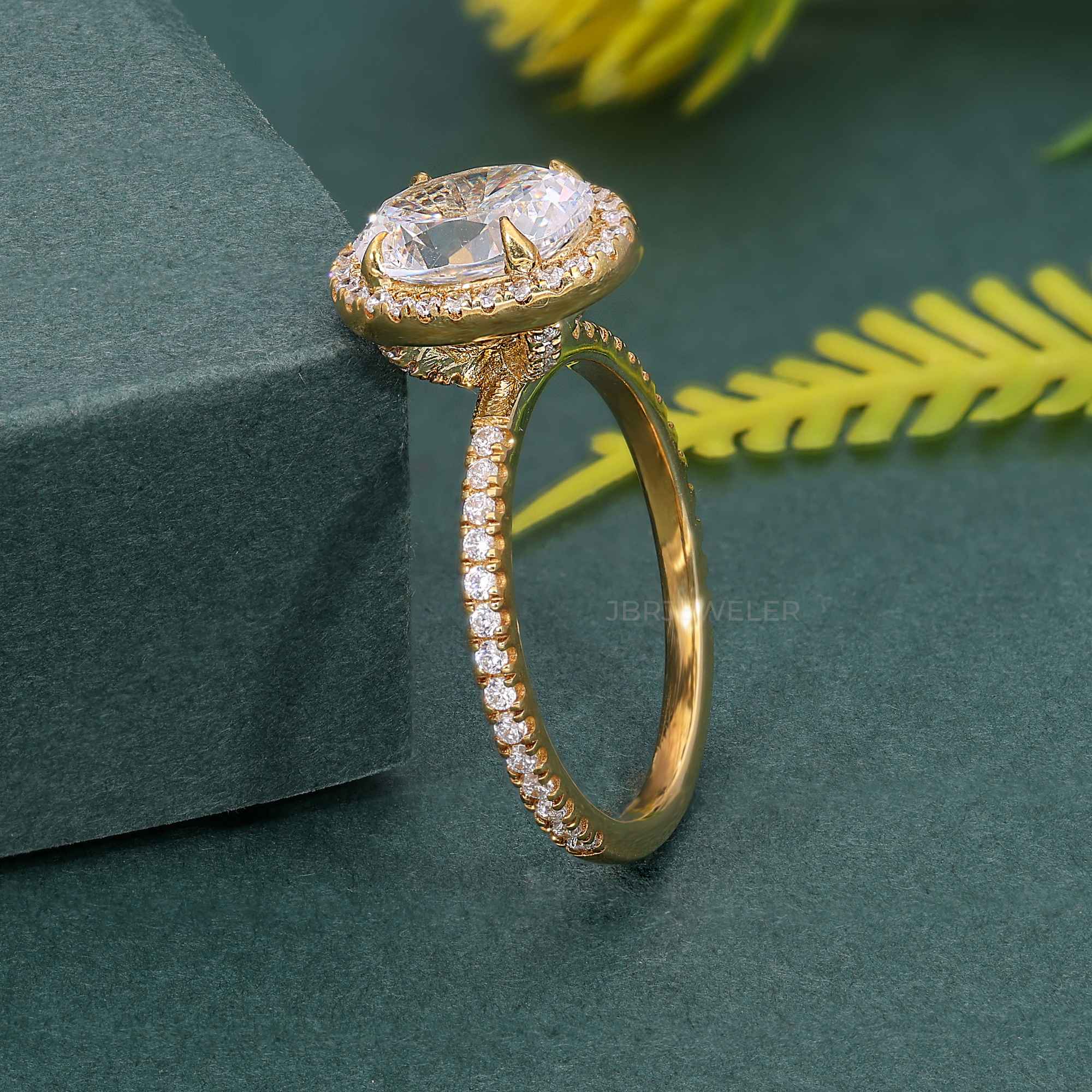 Oval Cut Halo Lab Grown Diamond Engagement Ring - JBR Jeweler