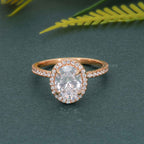 Oval Cut Halo Lab Grown Diamond Engagement Ring - JBR Jeweler