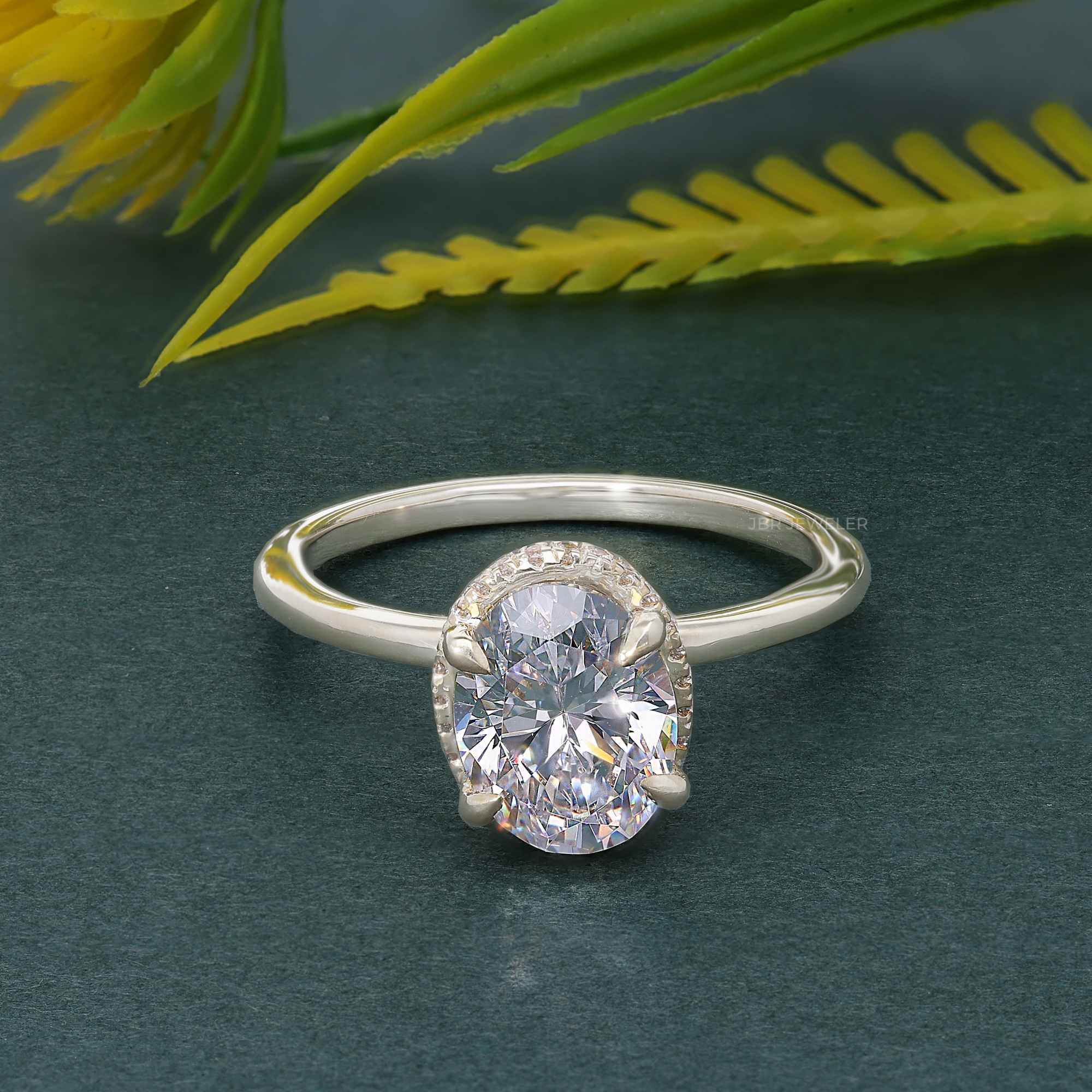 Double Hidden Halo Oval Cut Lab Grown Engagement Ring - JBR Jeweler