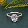 Double Hidden Halo Oval Cut Moissanite Solitaire Ring - JBR Jeweler