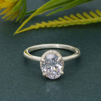 Double Hidden Halo Oval Cut Moissanite Solitaire Ring - JBR Jeweler