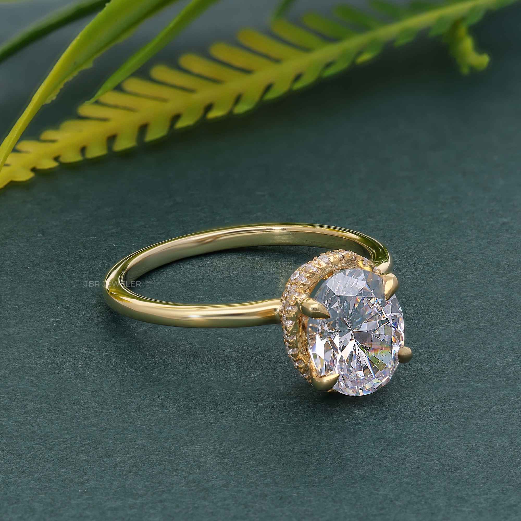 Double Hidden Halo Oval Cut Lab Grown Engagement Ring - JBR Jeweler