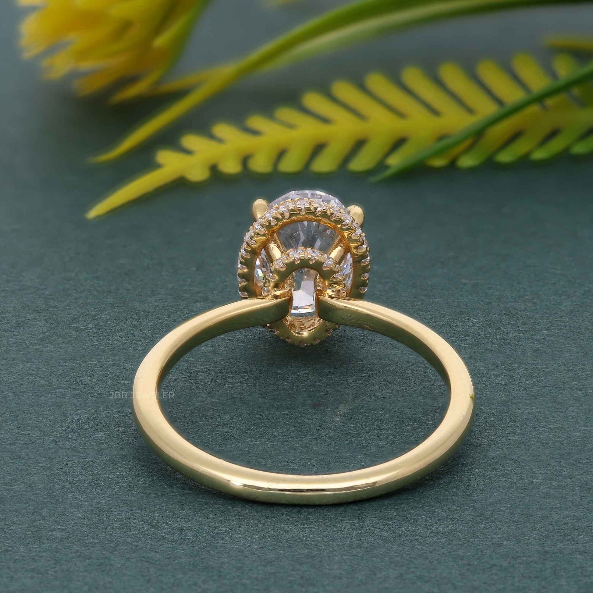 Double Hidden Halo Oval Cut Moissanite Solitaire Ring – JBR Jeweler