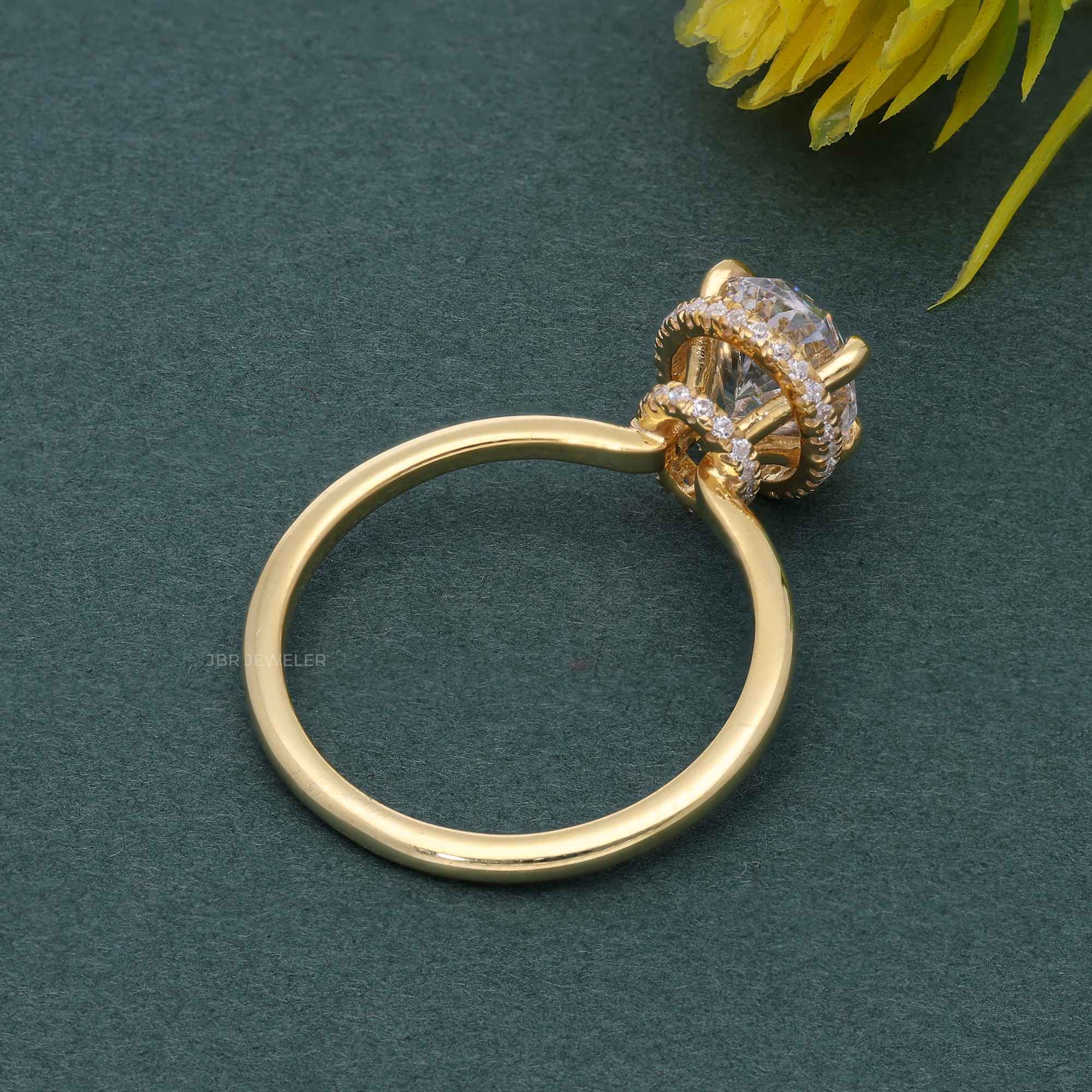 Double Hidden Halo Oval Cut Lab Grown Engagement Ring - JBR Jeweler