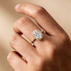 Halo Moissanite Ring Oval Shape Top View