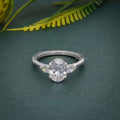 Three Stone Oval Moissanite Engagement Ring With Side Stone Pear - JBR Jeweler