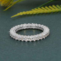 Oval geschliffener Moissanit-Diamant-Ehering