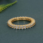 Oval Cut Moissanite Diamond Eternity Wedding Band