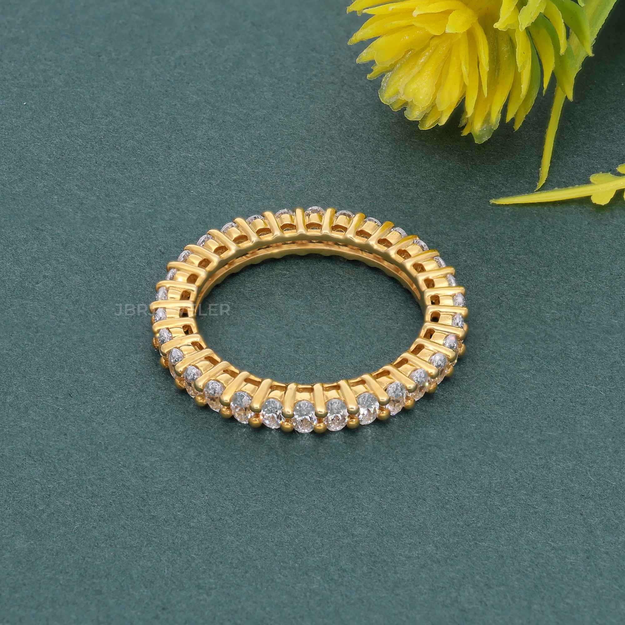 Oval Cut Moissanite Diamond Eternity Wedding Band - JBR Jeweler