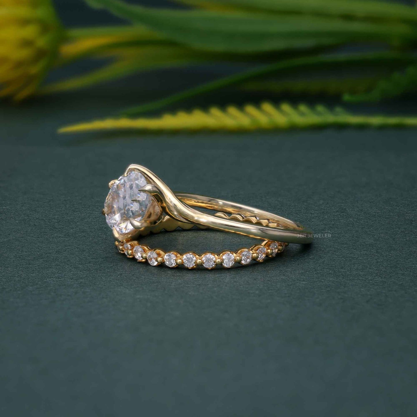 Bague en diamant Moissanite de coupe ovale avec ensembles de mariée avec bande d'éternité complète