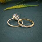 Oval Cut Lab Grown Diamond Ring With Full Eternity Band Bridal Sets - JBR Jeweler