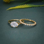 Oval Cut Lab Grown Diamond Wedding Ring Sets With Full Eternity - JBR Jeweler