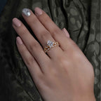 Oval Cut Lab Grown Engagement Ring Set Unique Bridal Set - JBR Jeweler