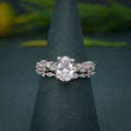 Oval Cut Moissanite Engagement Ring Set Unique Bridal Set - JBR Jeweler