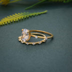 Oval Cut Moissanite Engagement Ring With Matching Bridal Ring Set - JBR Jeweler
