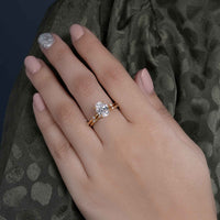 Oval Cut Lab Grown Engagement Ring With Matching Bridal Ring Set
