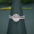 Oval Cut Moissanite Hidden Halo Wedding Bridal Ring Sets - JBR Jeweler
