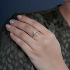 Oval Cut Moissanite Hidden Halo Wedding Bridal Ring Sets - JBR Jeweler