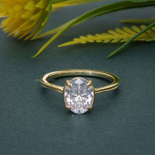 Silhouette Oval Moissanite Diamond Engagement Ring