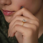 Silhouette Oval Moissanite Diamond Engagement Ring - JBR Jeweler