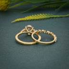 Oval Cut Three Stone Lab Grown Diamond Bridal Ring Sets - JBR Jeweler