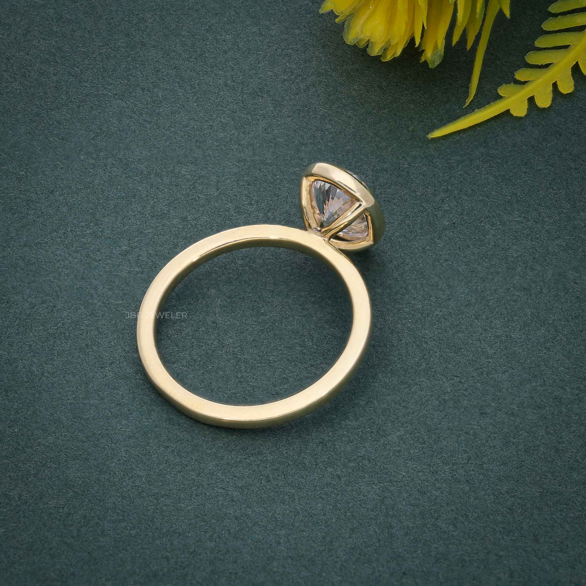 Classic Bezel Set Oval Lab Grown Diamond Engagement Ring - JBR Jeweler