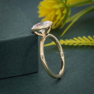 Classic Bezel Set Oval Moissanite Diamond Engagement Ring