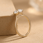 IGI certified oval lab diamond engagement ring side view
