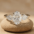 Oval lab diamond engagement ring in 14K gold