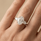 14K yellow gold oval diamond bridal jewelry