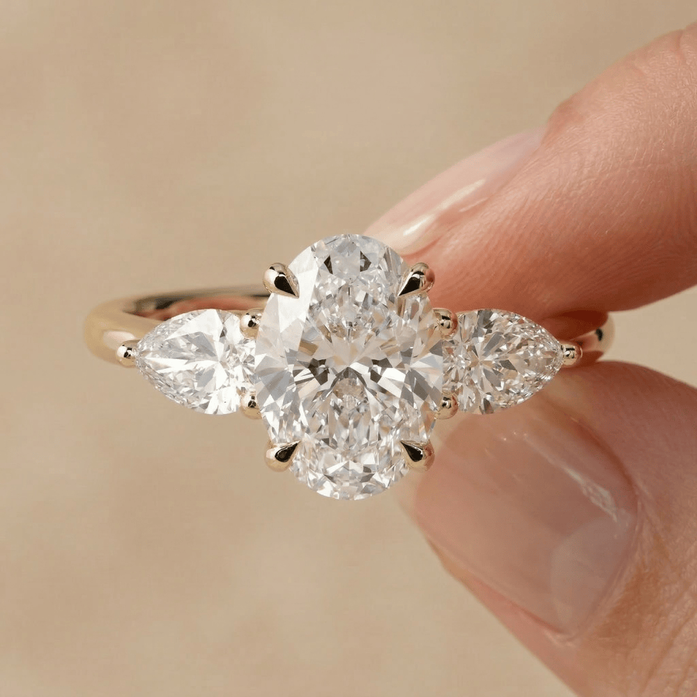 Elegant oval diamond engagement ring for women
