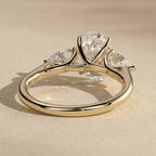 Three stone oval lab diamond bridal ring