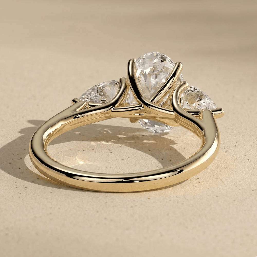 Three stone oval lab diamond bridal ring
