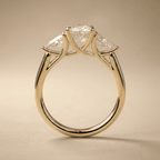 Oval lab grown diamond ring with side stones