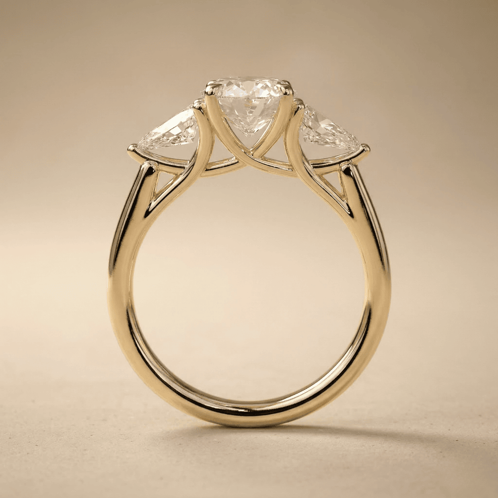 Oval lab grown diamond ring with side stones