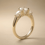 Oval lab grown diamond ring with side stones
