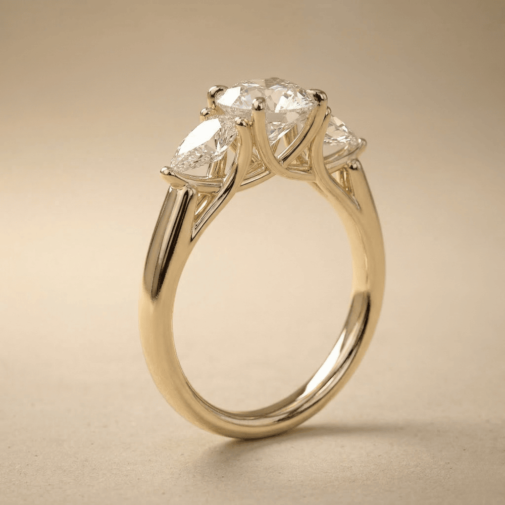 Oval lab grown diamond ring with side stones