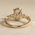 Oval cut lab grown diamond ring for women in 14K gold