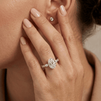 Romantic oval diamond engagement ring gift for her