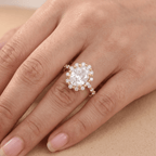 Shared prong oval ring lifestyle photo