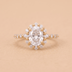 Oval lab diamond ring side profile