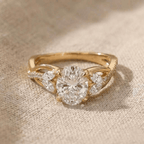 Floral inspired oval lab diamond gold ring